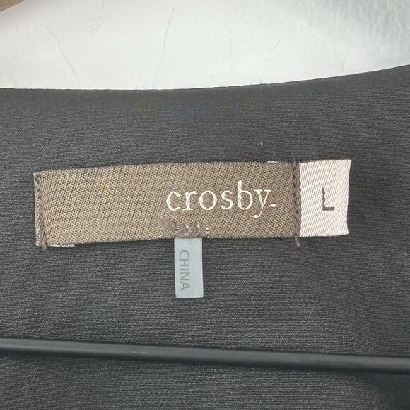 Crosby Womens Jacket Black Large Zip Up Bomber Style Business Casual Stretch - Picture 2 of 7